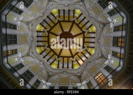 Tokyo, Japan - Dec 31, 2015. Interior of Tokyo Station and one of the restored rooftop domes that was destroyed by B-29 firebombing in 1945. Stock Photo