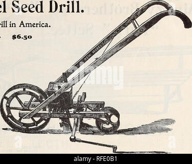 . High class seeds and implements. Nursery stock New Jersey Paterson Catalogs; Vegetables Seeds Catalogs; Flowers Seeds Catalogs; Grasses Seeds Catalogs; Agricultural implements Catalogs. MUZZY BROTHERS' CATALOGUE OF SEEDS. 61 The New Model Seed Drill. The Most Perfect Drill in America. PRICE, - - $6.50 The record of the &quot;New Model&quot; has been so entirely satisfactory, and its place as one of the leading drills has become so firmly established, that we are almost tempted to discard the word &quot;New.&quot; It is surprising to see how quickly it has been adopted by the seedsmen and mar Stock Photo