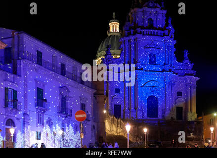 Duomo of San Giorgio (Dome of St. George) Cathedral in Ragusa Ibla Sicily Italy Stock Photo