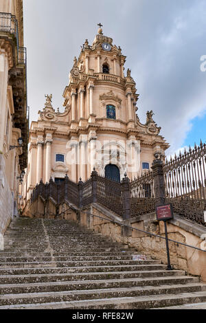 Duomo of San Giorgio (Dome of St. George) Cathedral in Ragusa Ibla Sicily Italy Stock Photo