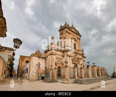 Vincenzo Sinatra's Basilica Santa Maria Maggiore. Ispica Sicily Italy Stock Photo