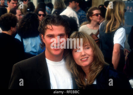 HOLLYWOOD, CA - NOVEMBER 7: Actor Chris O'Donnell and actress Rebecca De Mornay attend 'The Three Musketeers' Hollywood Premiere on November 7, 1993 at Pacific's Cinerama Dome in Hollywood, California. Photo by Barry King/Alamy Stock Photo Stock Photo