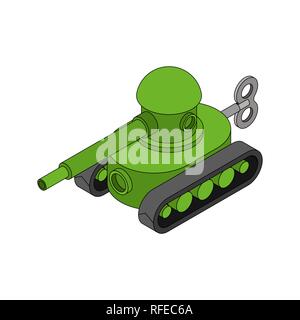 Tank toy isolated isometric style. War machine Stock Vector