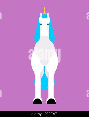 Unicorn front isolated. Magical horse. Vector illustration Stock Vector