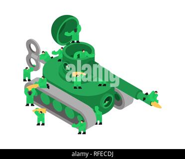 Tank toy isolated isometric style. War machine Stock Vector