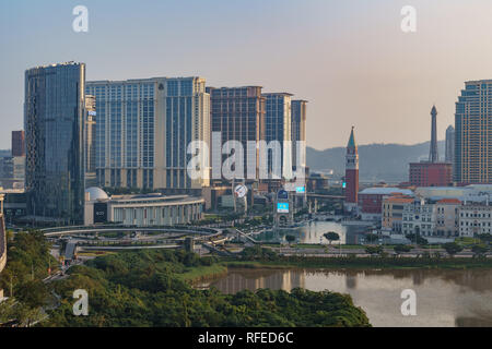 Aerial view of the Venetian Macao from the Grande Hill Stock Photo