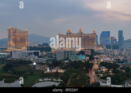 Aerial view of the Galaxy Macau from Taipa Grande Stock Photo