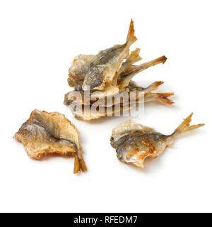 Japanese grilled horse mackerel snack isolated on white background Stock Photo