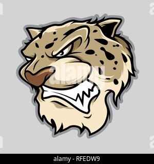 Leopard Head Illustration Vector in Cartoon Style Stock Vector
