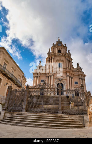 Duomo of San Giorgio (Dome of St. George) Cathedral in Ragusa Ibla Sicily Italy Stock Photo