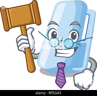 Judge stapler in a the cartoon wallet Stock Vector