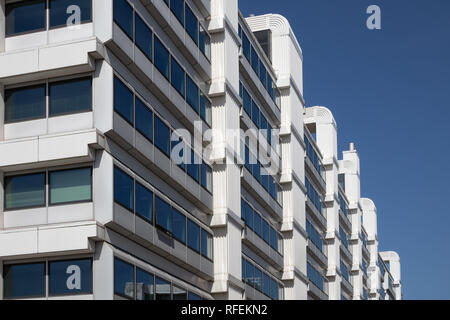 Facade big white office building, the Netherlands Stock Photo