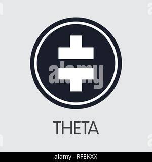 Theta Token Coin Cryptocurrency Blockchain Icon Virtual Electronic Internet Money Or