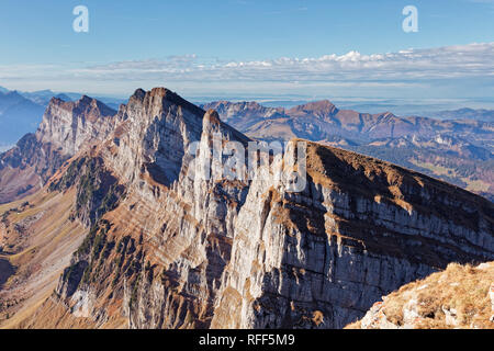 South face of Churfirsten massif - Appenzell Alps, Switzerland Stock Photo