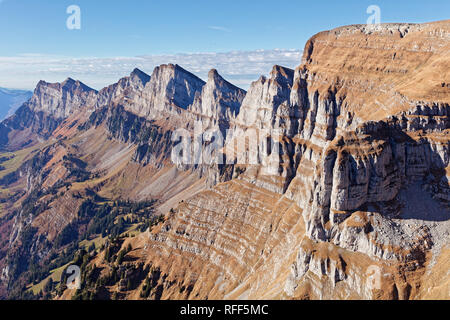 South face of Churfirsten massif - Appenzell Alps, Switzerland Stock Photo