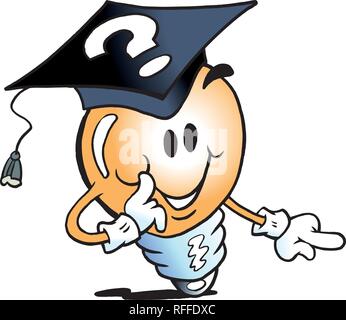 Cartoon Vector illustration of an Clever Idea Bulb Stock Vector