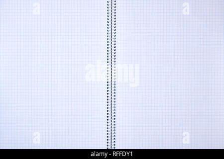 open notebook in a cell with white sheets, close up Stock Photo