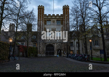 The main entrance of Trinity college in Cambridge (England) Stock Photo