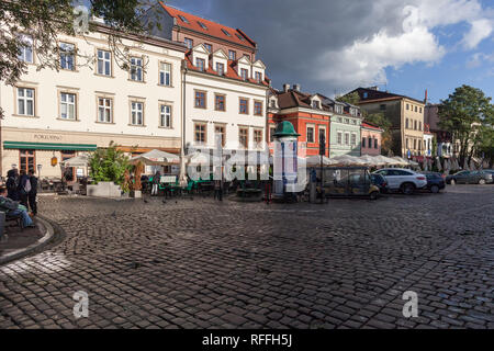 Poland, city of Krakow, houses along Szeroka street and square in Kazimierz, an old Jewish quarter. Stock Photo