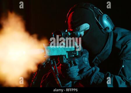 DEU, Germany, Essen : Police sniper, SWAT Team, at training. | Stock Photo