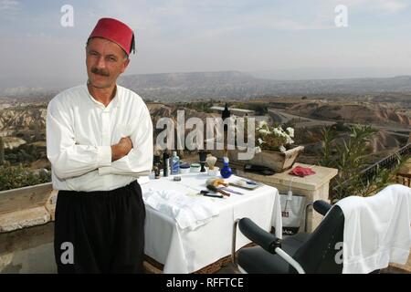 TUR Turkey Cappadocia, Museum Hotel, Uchisar, Hotel Barber Stock Photo