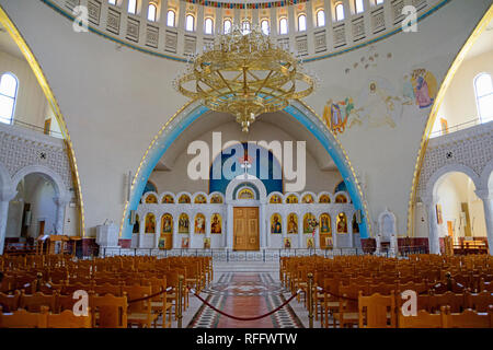 Interior view, Orthodox Resurrection Cathedral, Tirana, Albania, Cathedral of Christ's Resurrection, Katedralja e Ringjalljes se Krishtit Stock Photo