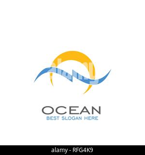 abstract ocean logo. sea and ocean graphic vector. Stock Vector