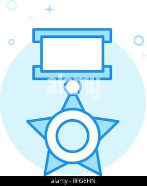 Military Order Flat Vector Icon. Medal Symbol, Pictogram, Sign. Light Flat Style. Blue Monochrome Design. Editable Stroke. Adjust Line Weight. Stock Vector