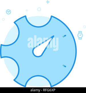 Time Management Flat Vector Icon. Gear, Time Settings Symbol, Pictogram, Sign. Light Flat Style. Blue Monochrome Design. Editable Stroke. Stock Vector
