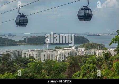 Singapore, Sentosa Island, Cable Car to Mount Faber Stock Photo