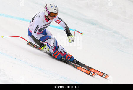 Garmisch Partenkirchen, Germany. 26th Jan, 2019. Alpine Skiing, World Cup, Super G, Ladies. Romana Miradoli from France in action. Credit: Karl-Josef Hildenbrand/dpa/Alamy Live News Stock Photo