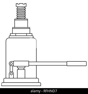 Illustration of the contour hydraulic lifting jack Stock Vector