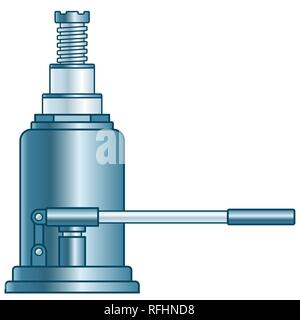 Illustration of the hydraulic lifting jack Stock Vector