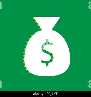 Money Bag Sign Illustration. Vector. White Icon With Soft Shadow On  Transparent Background. Royalty Free SVG, Cliparts, Vectors, and Stock  Illustration. Image 80929962.