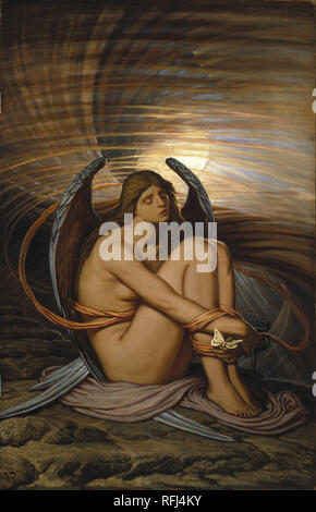 Soul in Bondage. Date/Period: From 1891 until 1892. Painting. Oil on canvas. Height: 96.1 cm (37.8 in); Width: 60.9 cm (23.9 in). Author: Elihu Vedder. VEDDER, ELIHU. Stock Photo