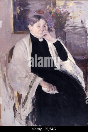 Mrs. Robert S. Cassatt, the Artist's Mother. Date/Period: Ca. 1889. Painting. Height: 965.20 mm (38 in); Width: 685.80 mm (27 in). Author: Mary Cassatt. Stock Photo