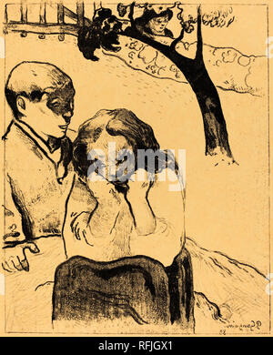 Human Sorrow (Miseres humaines). Dated: 1889. Medium: lithograph (zinc) in black on imitation japan paper. Museum: National Gallery of Art, Washington DC. Author: PAUL GAUGUIN. Stock Photo