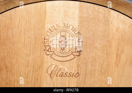 French oak barrel, seguin moreau classic, for wine, Oller del Mas, Manresa, Catalonia, Spain Stock Photo