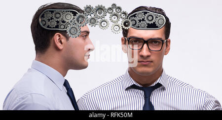 Cognitive computing concept as future technology with businessman Stock Photo