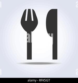 Fork knife sign simple icon in gray colors Stock Vector