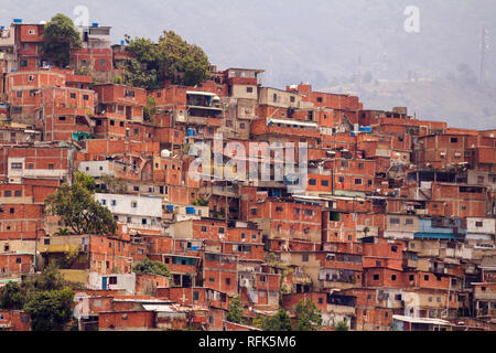 Some slum on hills in Caracas Venezuela. Stock Photo