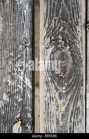 Wall covered in old wood slats or panels Stock Photo