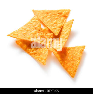 pile of nachos isolated on white background Stock Photo