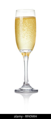 single glass of champagne isolated on white background Stock Photo