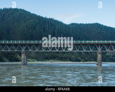 Bridge over Motu River, State Highway 35, East Cape, new Zeaand Stock Photo