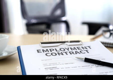 Employment contract signing job deal Recruitment concept Stock Photo