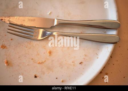 Milan, Italy - September 21, 2017 :Empty plate Stock Photo
