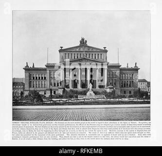 Comedy Theatre, Schiller Platz, Berlin, Germany, Antique German Photograph, 1893 Stock Photo