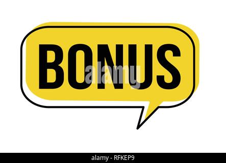 Bonus speech bubble on white background, vector illustration Stock Vector