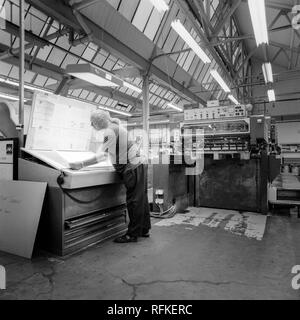 Print room floor on a four colour press Stock Photo